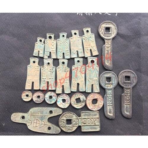 100% authentic, ancient China, knife coins, trousers coins, special-shaped coins, a set 21 pieces, antique collections