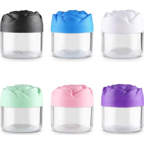 12Pcs 20g Plastic Cosmetic Cream Containers with Rose Shaped Screw Caps Empty Cream Lip Balm Container Refillable Bottle