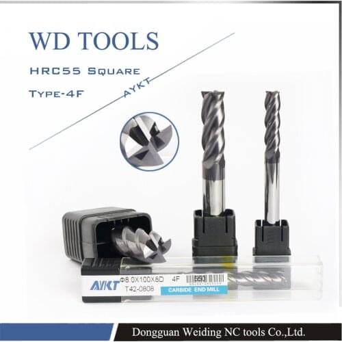 16mm x 100mm 4 Flute HRC55 Center Cutter TIAIN Carbide 16mm Flat End Mill Bit Suit For Home General Building Engineering