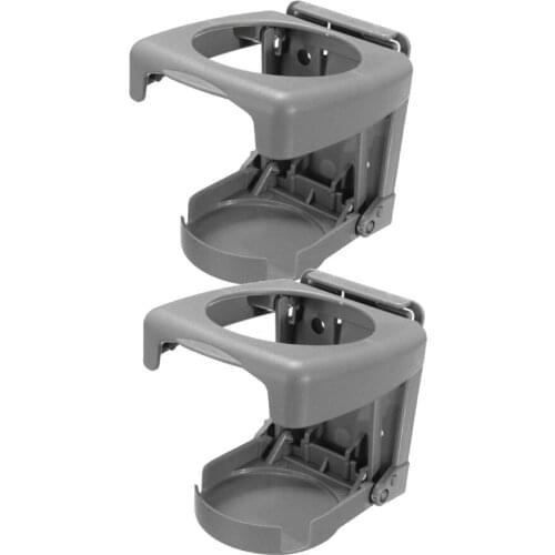 2Pcs Car Folding Drink Bottle Holder Boat Vehicle Truck Cup Stand Gray