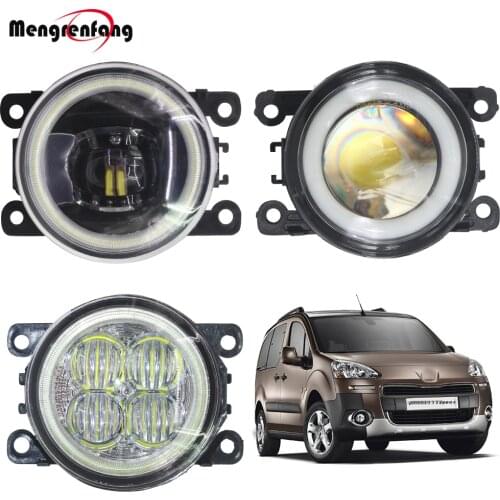 2 X Car Front Bumper Fog Light LED Halo Ring Angel Eye Daytime Running Light DRL 12V For 2008-2017 Peugeot Partner Tepee