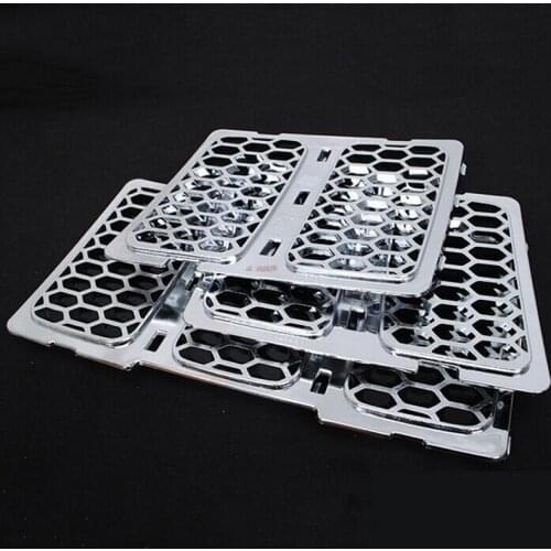 3PCS/Set ABS Chrome Honeycomb Mesh Grille Grill For Jeep Grand Cherokee 2014 Insect Grilles Bug Front Screen Silver