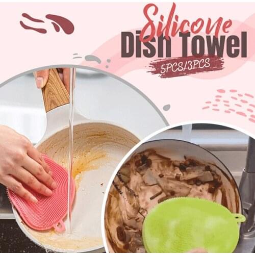 Amazing Silicone Dish Towel Silicone Dish Towel - Dish Cloth Clean Brush Washing Brush Multifunction Scouring Pad Pot Pan Wash