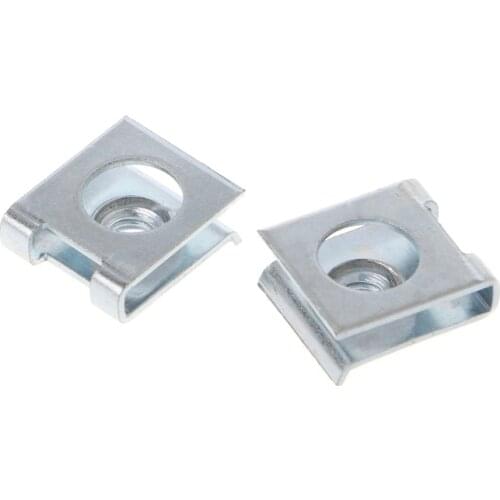 4 Pcs Car License Plate Fastener Buckle Metal Screw Nut U-Type Clips Retainer 6mm D5QE