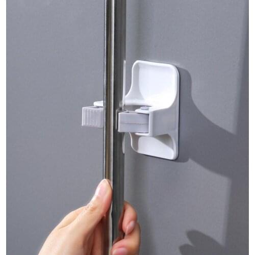 2021 New 4Pcs Broom Holder Self-Adhesive Wall Mount Plastic Dustpan Mop Rack Home Decor For Home Kitchen Bathroom Balcony