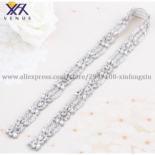XFX VENUS Wholesale Hot fix pretty rhinestone appliques crystal beaded applique bridal applique for wedding clothing accessories