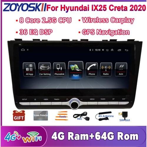 ZOYOSKII for Hyundai IX25 creta 2017-2020 Android 10.25 inch CAR Radio Recorder GPS Navigation player WIFI 4G Carplay audio
