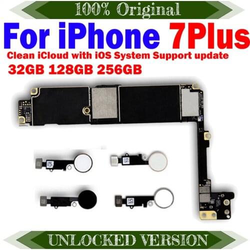 LBS MB Unlocked For iPhone 7 Plus Motherboard 32GB 128GB 256GB Mainboard No Touch ID / with touch id Logic Board IOS
