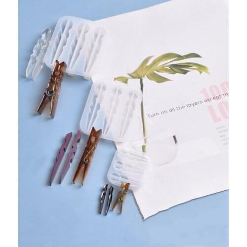 DIY Epoxy Resin Molds Clip Three Sizes Exquisite Silicone Mold Creative Handmade Office Folder Clip light-transmitting Storage