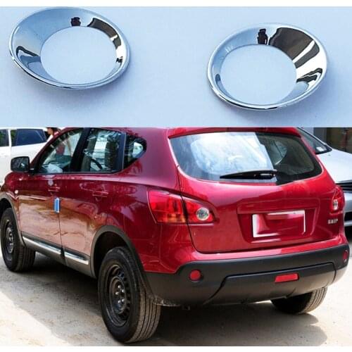 For Nissan Qashqai/Dualis J10 2007-2013 Chrome Rear Fog Light Foglight Lamp Cover Trim Bumper Protector Decoration Car Styling
