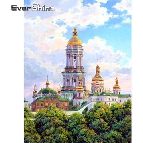 EverShine 5D Diamond Painting Full Square Church Diamond Mosaic Religion Diamond Embroidery Rhinestones Pictures Full Display