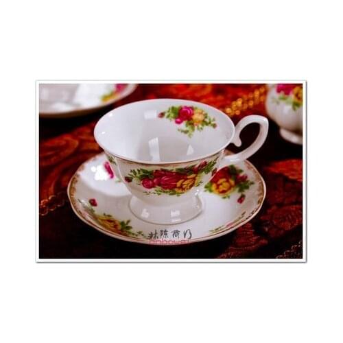 Creative English bone china coffee cup set ceramic coffee cup plate European afternoon tea cup spoon plate