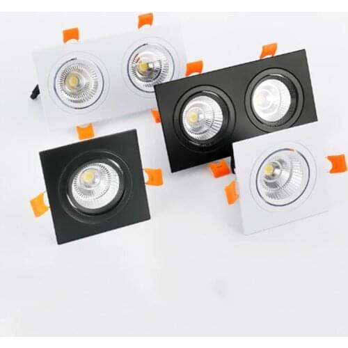 Square Dimmable Recessed COB LED Downlights 7W 9W 12W LED Ceiling Spot Lights AC85-265V LED Ceiling Lamps Indoor Lighting
