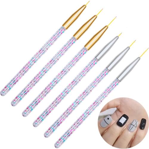 3Pcs Acrylic Nail Art Liner Brush Set 3D French Stripe DIY Tips UV Gel Painting Drawing Flower Line Nail Pen Manicure Tools