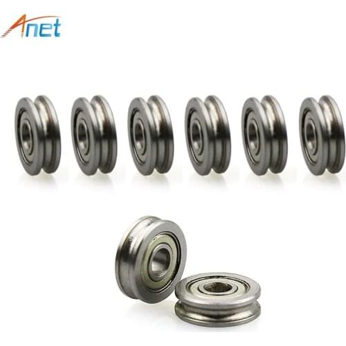 10Pcs/lot 3d Printer parts Extruder Parts U-groove idler belt pulley ball 4x13x4mm Rail bearing U604ZZ groove For Anet A8