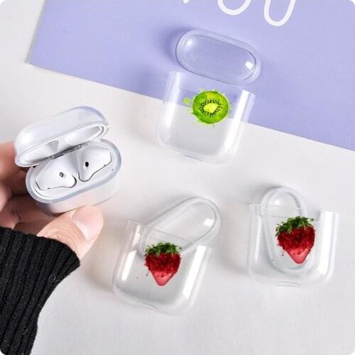 New Soft Silicone Strawberries and kiwis Clear Air Pod Pro Case Earphone For Airpods 1/2 Case Wireless Bluetooth Charging Cover