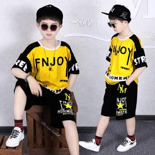 4-14 Years 2021 Summer Boy Clothing Set New Fashion Casual Active T-shirt+ Pant Kid Children Boy Teenager Clothing