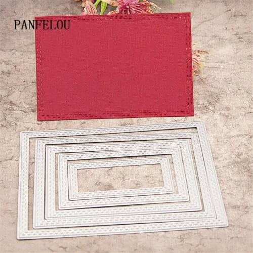 PANFELOU 1lot=5pcs rectangle metal craft Carbon Steel Cutter paper die cutting dies Scrapbooking/DIY Embossing cards