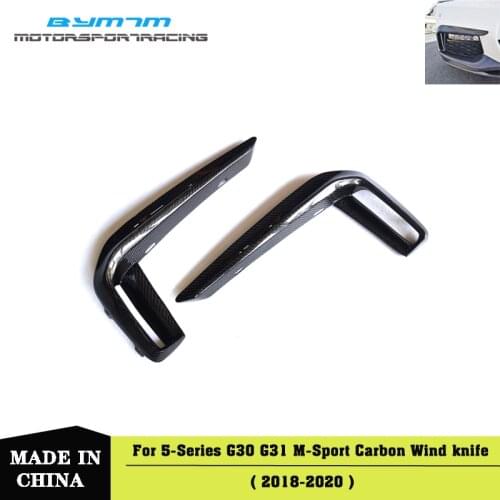 Carbon fiber Front Fender Fog light Headlight Cover Spoiler Spiltter For BMW 5 Series G30