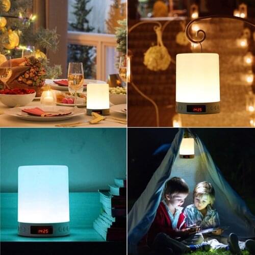 Portable Wireless Speaker Bluetooth Player Touch Pat Light loudspeaker Colorful LED Night Light Table Lamp for Better Sleeps