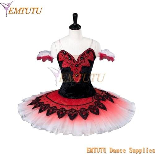 Adult professional ballet tutu black red classical ballet tutus Don Quixote performance tutu competition ballet stage costume