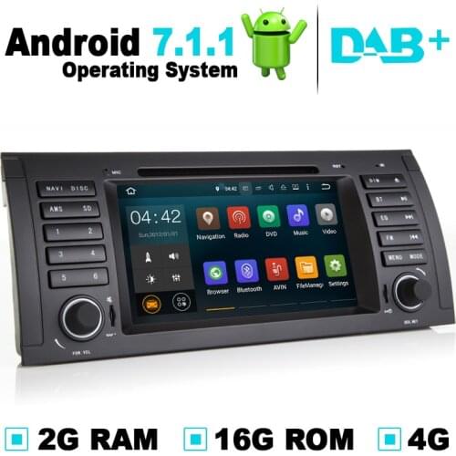 2G RAM Android 7.1 Car GPS Navigation System DVD Player Radio Stereo Media For BMW X5 E53,For BMW 5 Series E39 DVB-T2 DAB+ TPMS