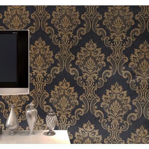 GLOW4U Self Adhesive Vinyl Vintage Damask Wallpaper Paper for Walls Cabinets Dresser Table Furniture Window Wall Paper Sticker