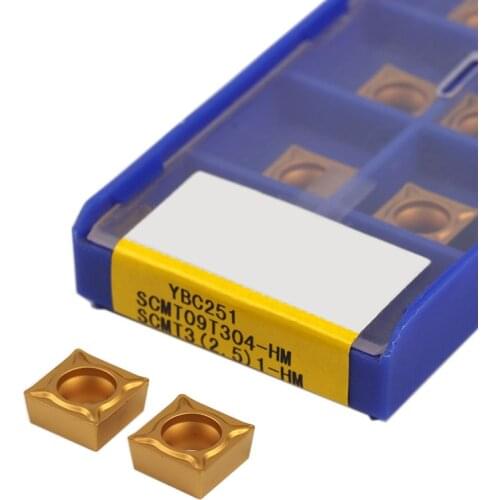 SCMT09T304-HM YBC252 External Turning Tool SCMT09T308-HM YBC251 Carbide Inserts CNC Lathe Tools Cutting Tools SCMT Square Blades
