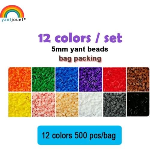 Yantjouet 5mm Yant Beads 12colors/set Black White for Kid Hama Perler Bead Diy Puzzles High Quality Handmade Gift children Toy