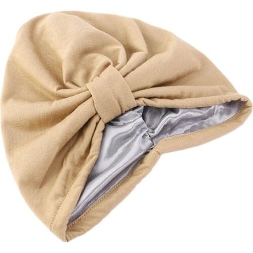 Styling Womens Hair Cap For Sleeping Chemotherapy Hat Double Layer Satin Elastic Lined Headscarf Bonnet Headband Turban