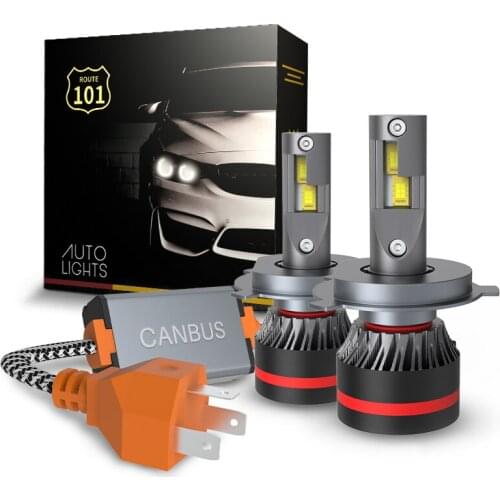 Route101 H4 LED Headlight Bulb Canbus Error Free HB2 9003 6000K Hi/Lo Conversion Kit for Auto 12v-24v Car Light Lamp