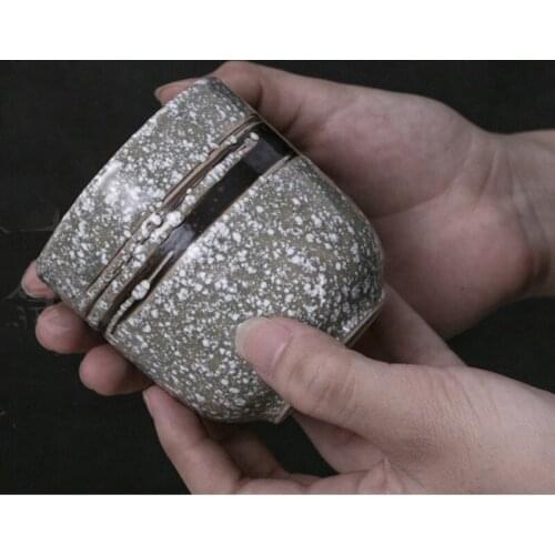 Vintage Business Tea Cup Coarse Pottery Tea Bowl 200ml Ceramic Teacup 130ml Retro Water Mug Container Teaware Drinkware