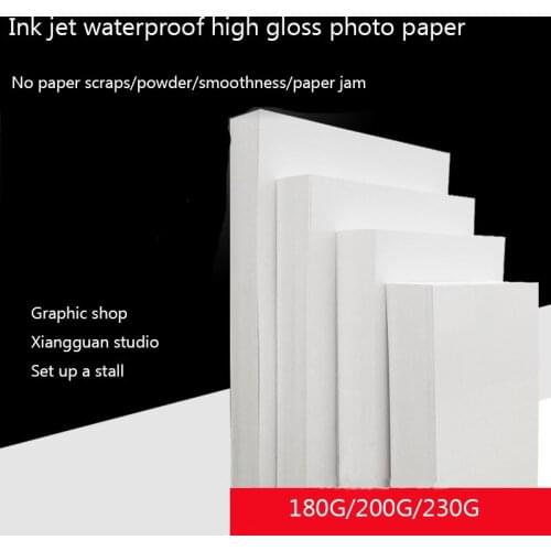 Ink jet waterproof high gloss photo paper 100 sheets 3r4r5ra3a4a5a6 various specifications suitable for office and other places