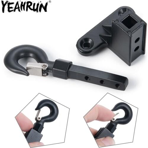 YEAHRUN RC Truck Tow Hook Set for 1/10 RC Crawler Axial SCX10 SCX10 II 90046 Metal Trailer RC Winch Hook RC Car Truck Parts