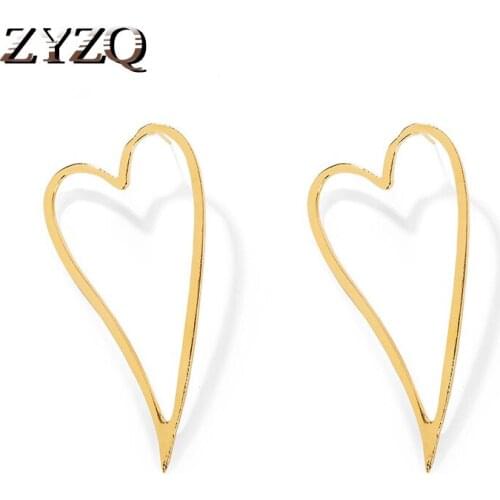 ZYZQ Romantic Love Heart Shaped Stud Earrings For Women Simple Daily Accessories Dating Jewelry Earrings Wholesale Lots&Bulk