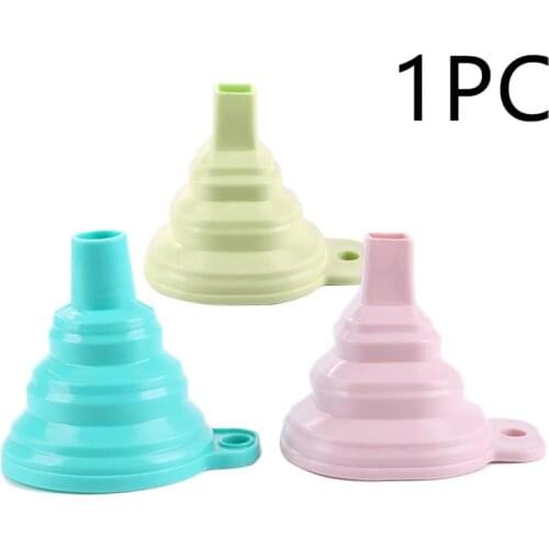1PC Folding Funnel Mini Portable Food Grade Silicone Funnel Multifunctional Household Kitchen Cooking Liquid Dispensing Tool