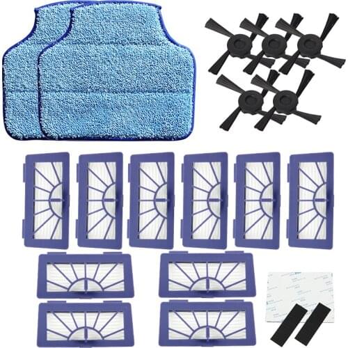 17pcs/lot high quality filter & side brush & cleaning pad For Neato XV-11 XV-21 XV-15 XV-12 XV-14 945-0048 vacuum cleaner parts