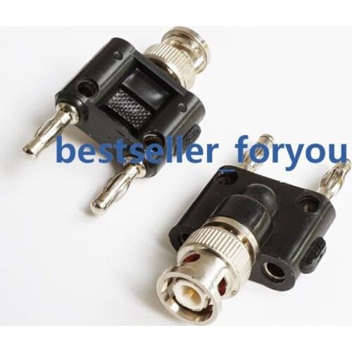 1X New BNC Male Jack To 4mm Two Dual Banana Male Plug RF Adapter ConnectorBrass