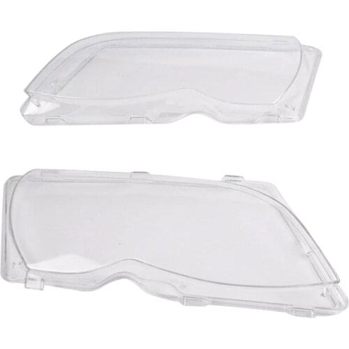 2 Pcs Car Headlight Lenses Cover Replacement Left & Right Headlight Protective Shell Cover for E46 4 DR 2002-2005