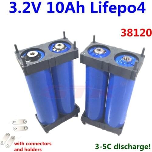 GTK 38120 lifepo4 3.2v 10Ah energy storage batteries 30A discharge for diy 12v 24v 36v 10Ah battery pack + holder connector