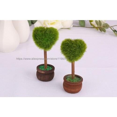 Free shipping 200pcs Wedding Favors Gift Green Potted Plants Heart Shaped Place Card Holder For Green Theme Tree decoration