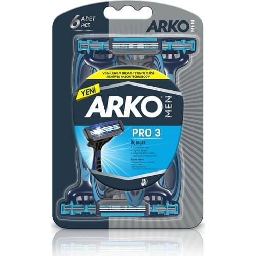 Arko Men Pro 3 Blade Razor 6'lı