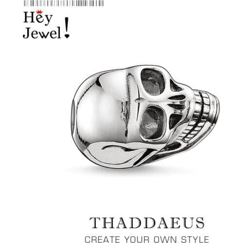 Beads Skull,925 Sterling Silver Charms Fits Bracelet Europe Necklace Karma European Jewelry Accessories Punk Gift Fow Women Men