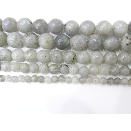 Wholesale Natural Stone Gray White Labradorite Round Loose Beads 15" Strand 4 6 8 10 12MM Pick Size For Jewelry Diy Bracelet