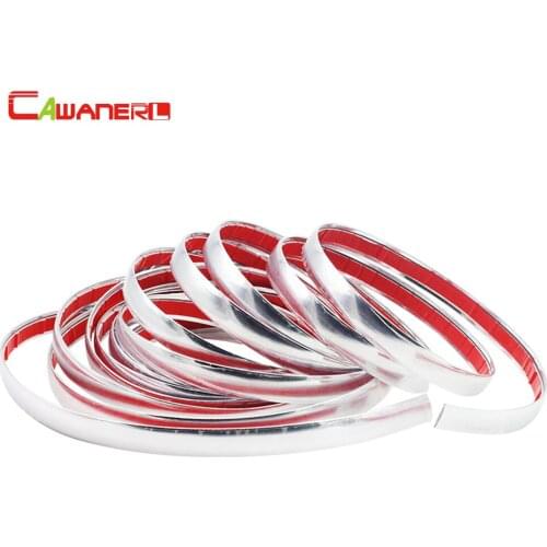 Cawanerl 15MM Width Car Door Hood Trunk Roof Chrome Silver Decor Strip Auto Decoration Moulding Trim Sticker Self-Adhesive
