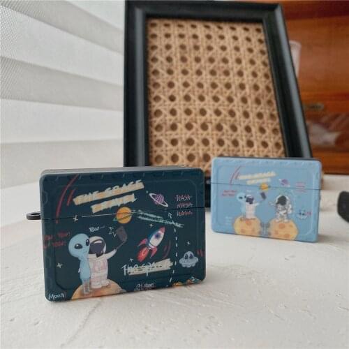 For AirPods Pro Case Space Astronaut ET Moon Cartoon Soft Bluetooth Earphone Cases For Apple Airpod 2 1 Protective Cover Funda