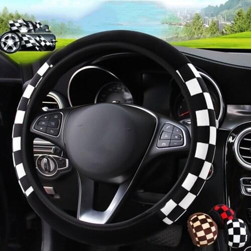 Car Steering Wheel Cover Universal Car-styling Diameter 38cm Car Accessories Auto Steering Covers Plush Fabric 3 Colors