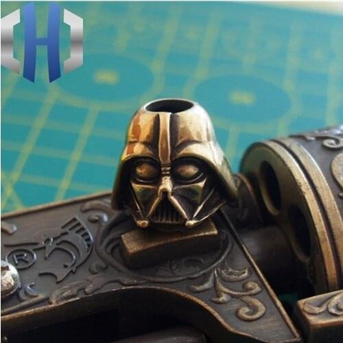 EDC Black Soldiers Helmet Knife Beads Fall Brass Pendant Umbrella Rope Pendant DIY Accessories Outdoors Knife EDC Multi Tools