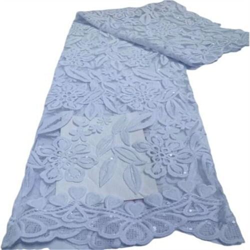 Pure white African Tulle Lace Fabric 2021 High Quality Lace Embroidery Cotton Nigerian Swiss Dry Lace Fabric For Party Dress