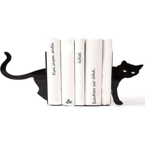 Cat Figured Decorative Metal Book Holder, Book Support Decorative Book Bookshelf Electrostatic painted Quality Metal Book